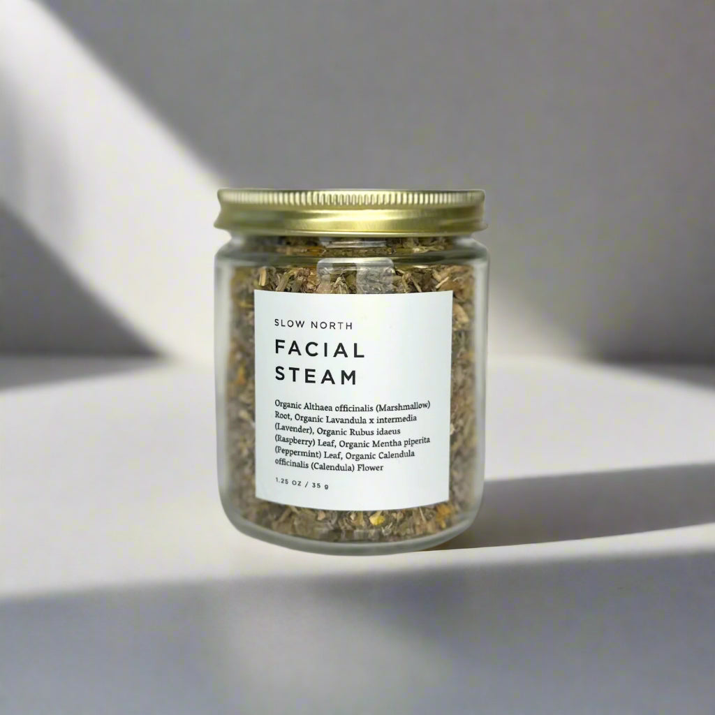 Herbal Facial Steam in Glass Jar for Spa Day at Home