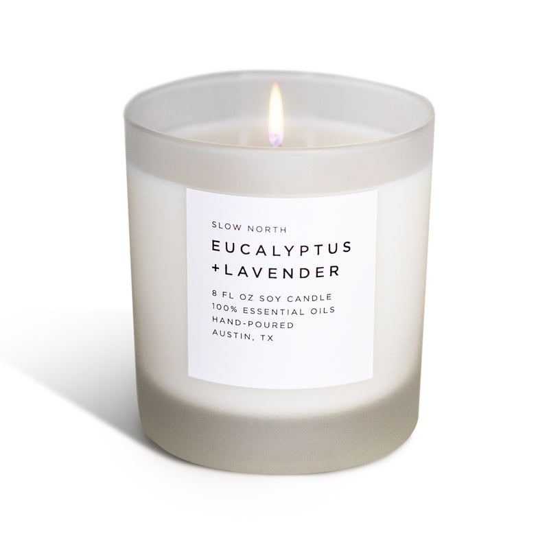 Eucalyptus + Lavender 100% Essential Oil Soy Candle – Slow North