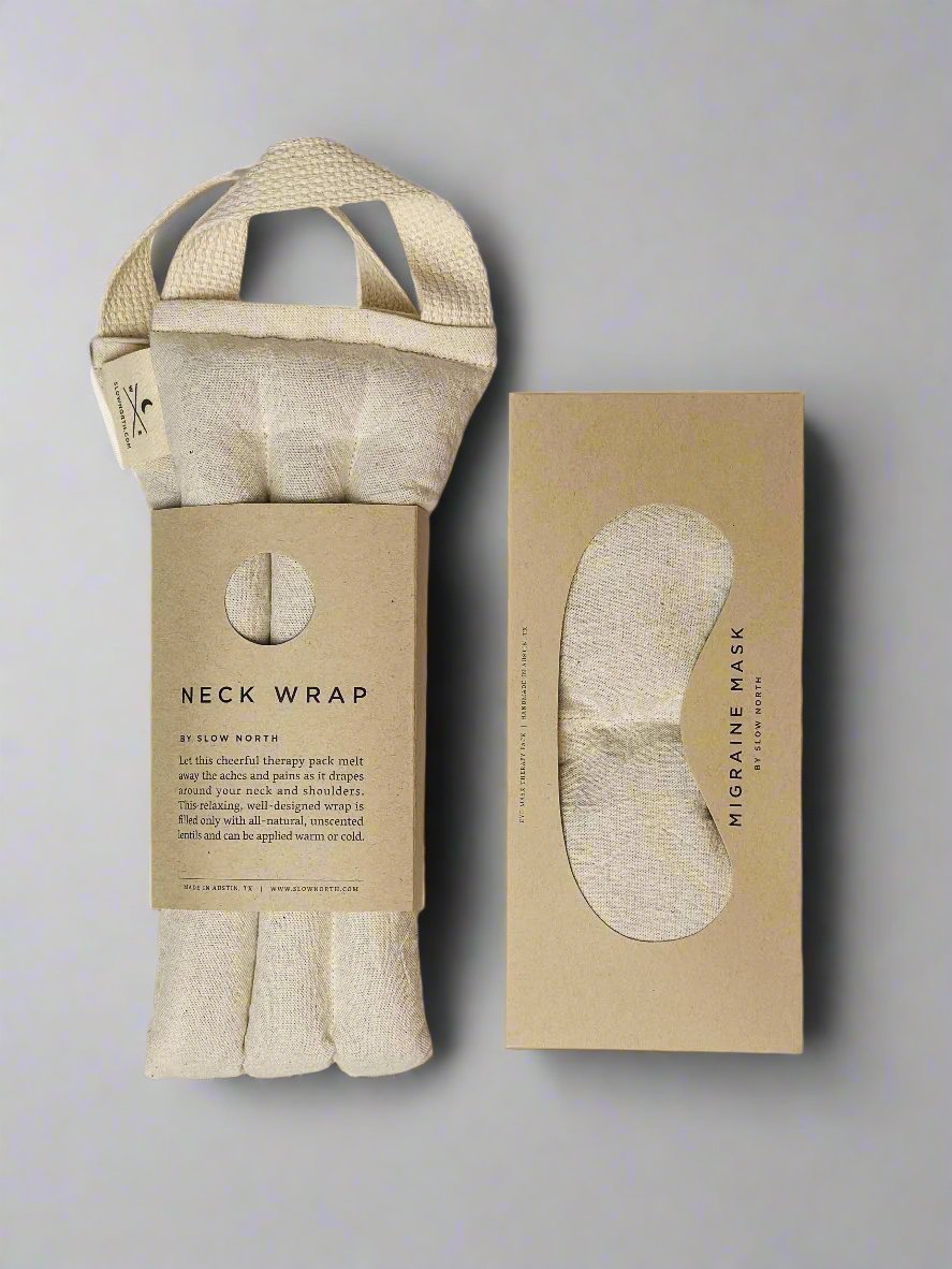 Relaxing gift set by Slow North in natural fabric