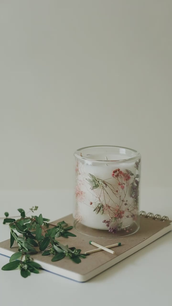 Flower Candle 8 oz - Ceramic Jar